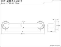 Designer Trimscape Camelon 24-Inch Grab Bar, Polished Brass