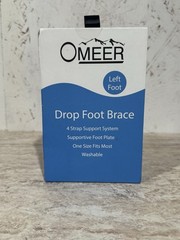 Omeer Left Foot AFO Drop Foot Brace For Walking With Shoes, Socks, Or Barefoot