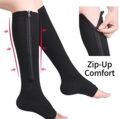 1 Pair Zipper Compression Socks Support Graduated Stockings Mens Women 20-30mmHg
