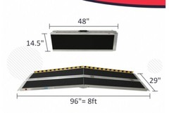 Fit For 8FT Used Home Wheelchair Ramp Non-Skid Folding Aluminum Ramps Steps