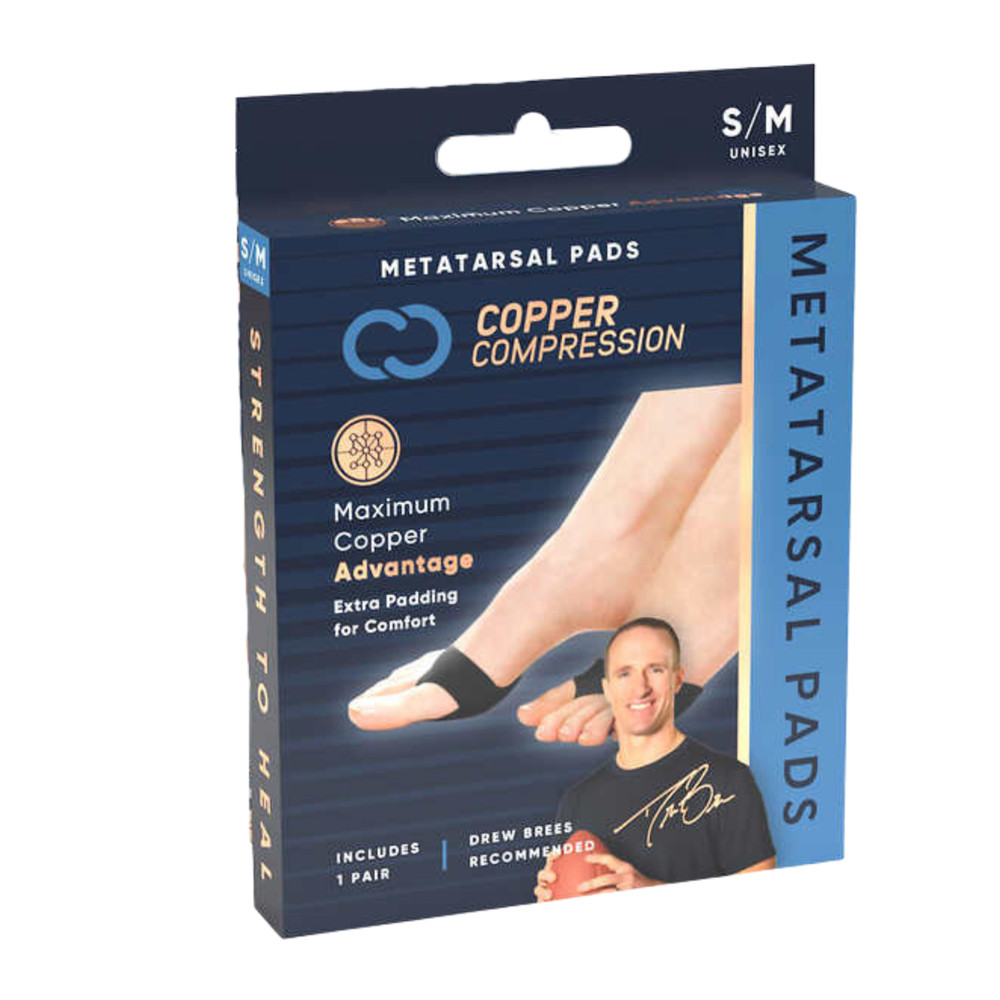 Copper Compression Metatarsal Pads Unisex – Orthopedic Ball of Foot Pain L/XL