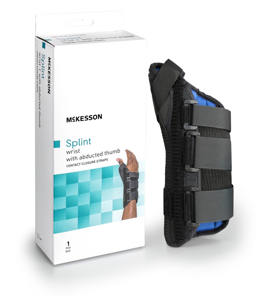 McKesson Hook and Loop Strap Wrist Brace with Abducted Thumb for Right Hand