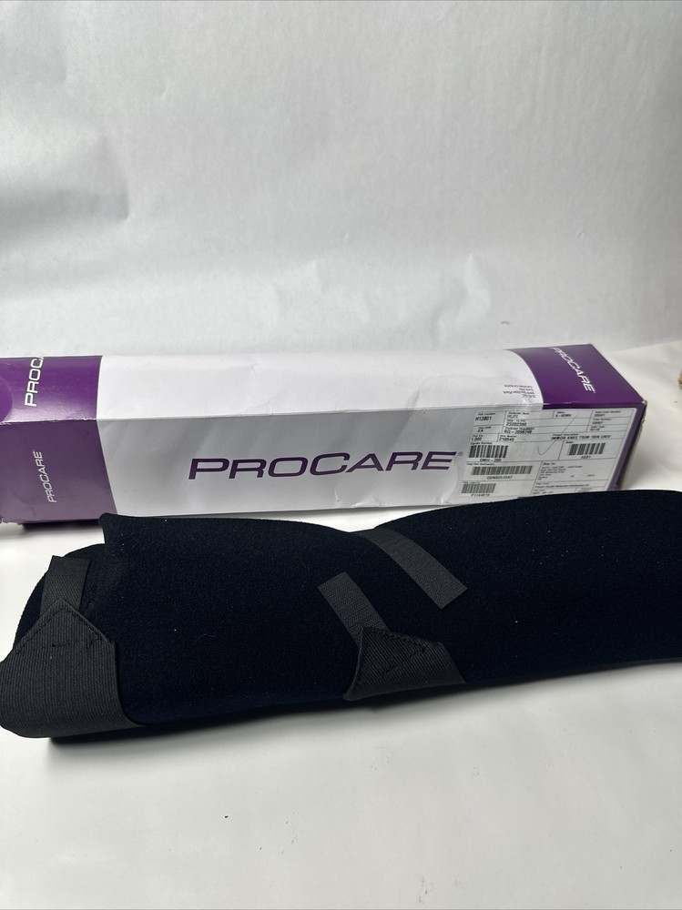 ProCare Quick-Fit 20 Inch Knee Support Wrap Hook and Loop Fastener Black