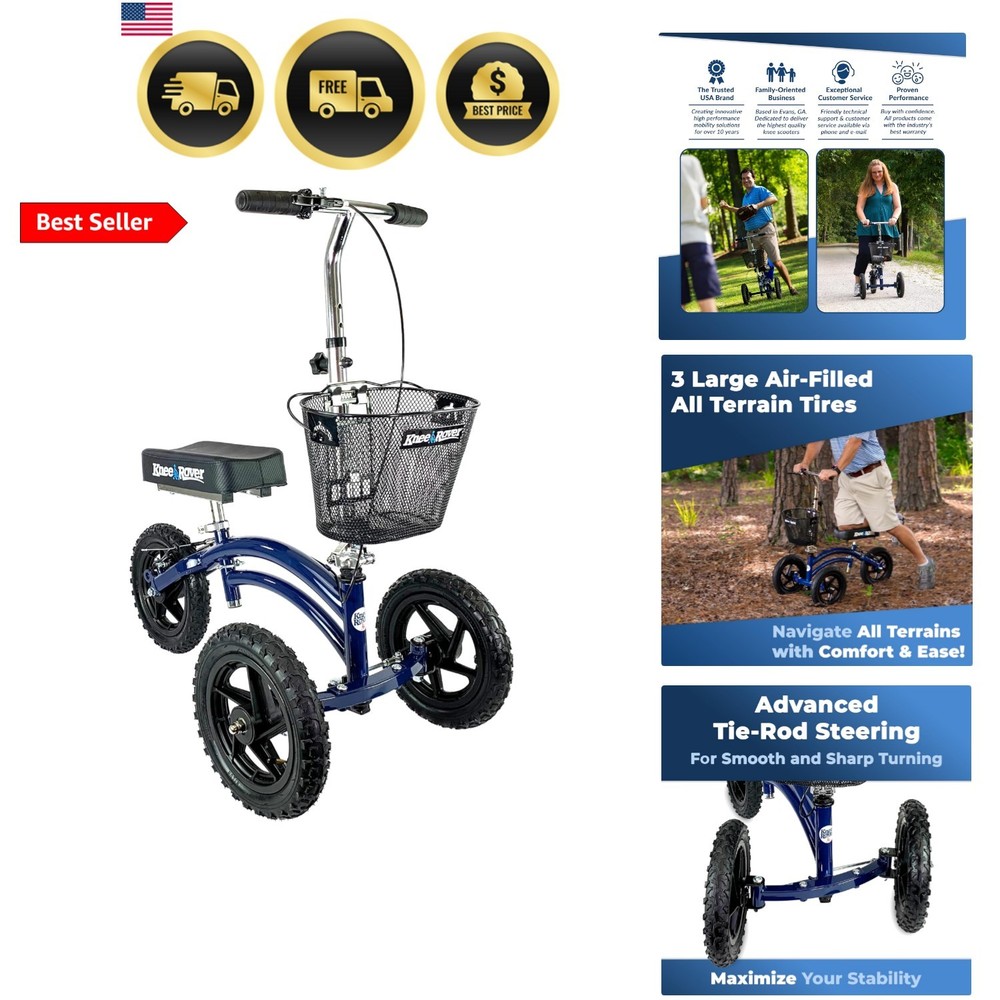 Steerable All Terrain Knee Scooter – Heavy Duty Foldable Knee Walker & Mobili…