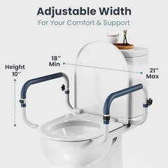Toilet Safety Rails (250lb) – Adjustable Toilet Safety Rails, Toilet 1 Pack
