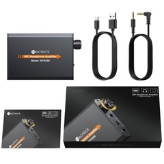 Portable Headphone Amplifier 3.5mm Neoteck Two Stage Gain Switch Black NEW