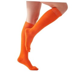 Knee High Socks for Women Men Combed Cotton Seamless Toe Tall Long 8-11 Orange