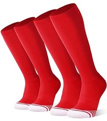 2/3 Pack Baseball Soccer Softball Socks for Kids Youth Men Medium Red (2 Pack)