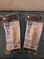Medline Folding Aluminum Cane Black #MDS86430W 250lb Adjustable Height (2 Pack)