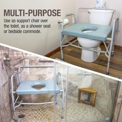 DMI Drop Arm Portable Toilet Commode, Extra-Wide Seat, 500 Pound Weight…