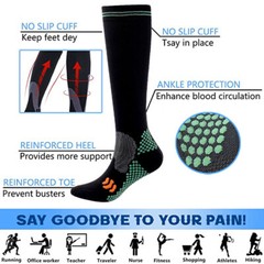 3Pair Athletic Knee High Compression Soccer Football Sport Socks for Youth Adult