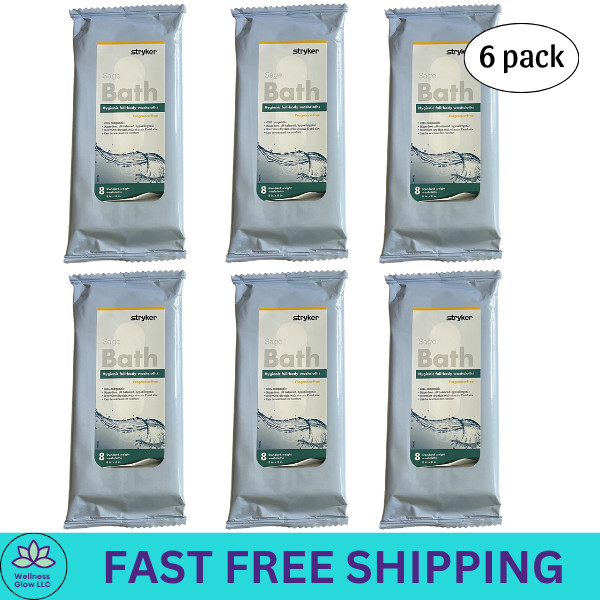 Stryker Sage Bath Standard Cleansing Washcloths – 6 Packages, 48 Cloths Total