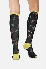 Cherokee Women’s 10-15mmHg Compression Socks – Fun Print Knee Highs with