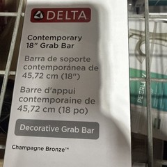 Delta Delta 41818-CZ 18″ Contemporary Grab Bar Champagne Bronze ADA Compliant