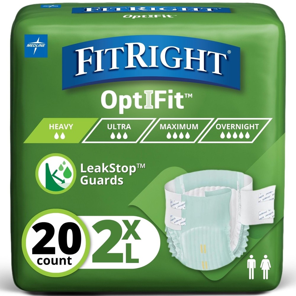 Extra Absorbent Adult Diapers for Men Women, Leak-Proof, 2XL, 20 Count