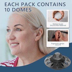 20pcs Phonak Open Hearing Aid Domes Medium Size (0.35 Inch=9mm) Ideal for Phonak