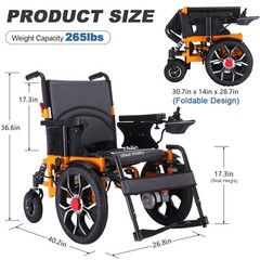 Heavy Duty Electric Wheelchair-Convenience and Performance -with Foldable Design