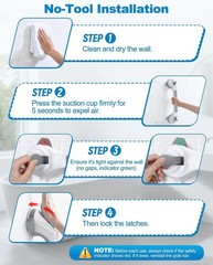 Grab Bars for Shower, 16.7" Shower Grab Bars for Seniors, Heavy Duty