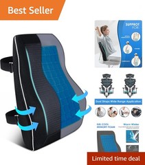 Cooling Gel Lumbar Support Pillow for Office & Car – Ergonomic Memory Foam Cu…