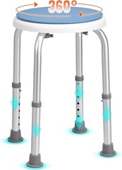 Lightweight Shower Seat with Non-Slip Feet, 360° Swivel, Up to 300 lbs Capacity