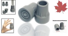 Non-Slip Crutch Tips – Durable TPR Material – Easy Installation – 7/8 Inch, Gray