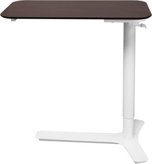 Pneumatic Overbed Table Height Adjustable Mobile Desk Scratch Proof Walnut