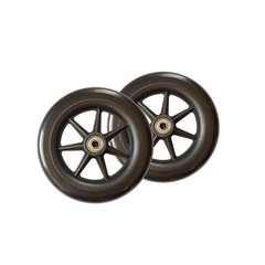 HEALTHLINE Wheels for Walker Rollator, 6 inch Pair, Black/ (2)/ (Front)……