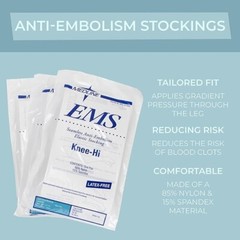 EMS Knee-High Anti-Embolism Stockings, Large, Regular, 3/Pack