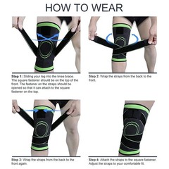 3D Weaving Knee Sleeve Compression Brace Adjustable Straps Sport Running Gym New