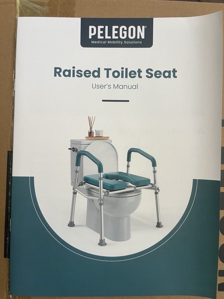 Adjustable Raised Toilet Seat with Handles – 400lb Capacity, Teal