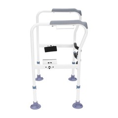 Adjustable Toilet Safety Rails for Seniors Handicap 440lbs w/ Anti-slip Armrest