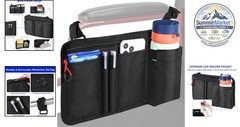 Wheelchair Side Bag Black, Adjustable Strap, Zipper Closure, Utility Pocket