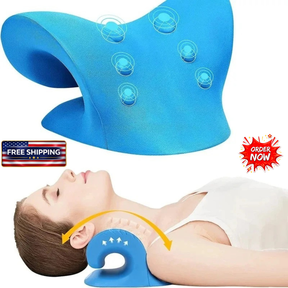 Neck Cloud Cervical Neck Stretcher Pillow Traction Device Pain Relief Massage
