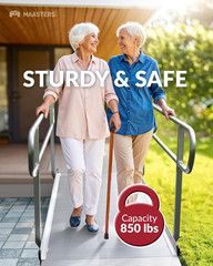 8 Foot Handicap Ramp with Handrails – Loading Capacity 850 Lb – for Wheelchairs,