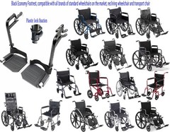Economy Footrest for Standard Wheelchairs and Transport 18x7x7 Inch, Black