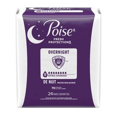Poise Overnight Incontinence & Postpartum Pads for Bladder Leaks, 36 count