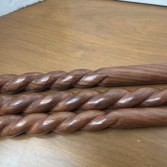 Brass Horse Head Handle Walking Stick Spiral Wood Cane Vintage