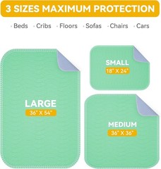 Washable Underpads Waterproof, 2 Pack 36″ x54“ Heavy Absorbency Incontinence Be