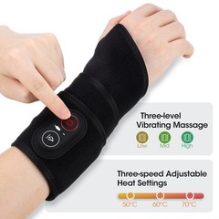 Electric Infrared Heated Wrist Wrap Brace Hand Massage Vibration for Pain Relief
