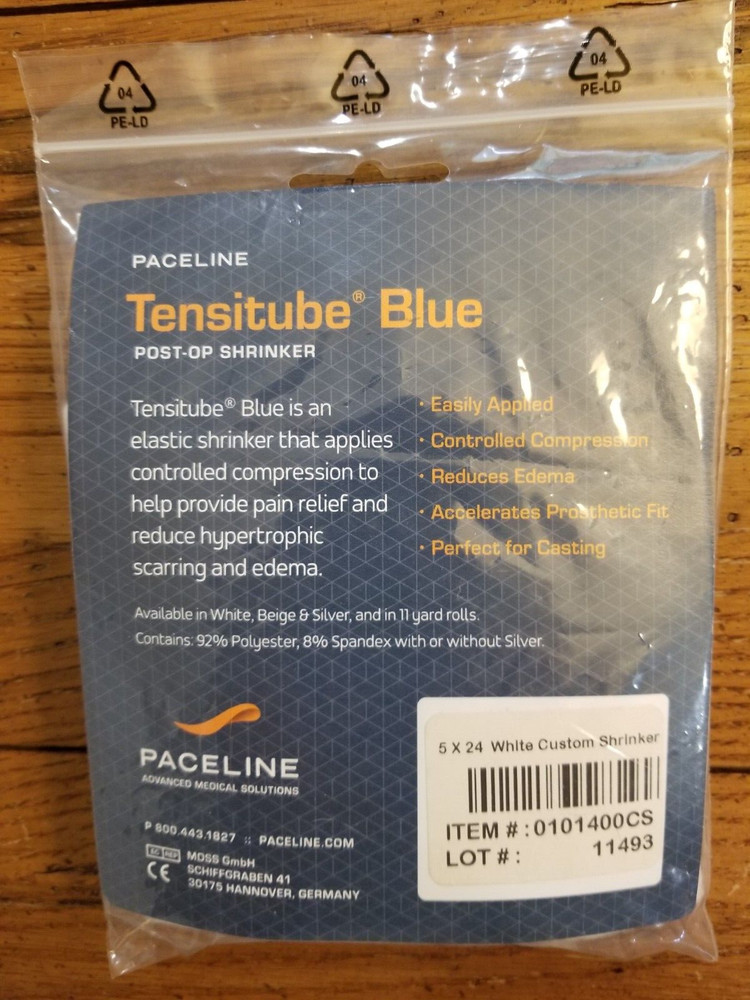 Paceline Tensitube Blue Post-Op Shrinker 4″x24″ Silver Blue Shrinker