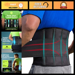 Plus Size Adjustable Back Brace for Lower Back Pain Relief, Lumbar Support Belt