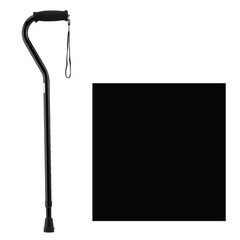 NOVA Designer Walking Cane Adjustable Lightweight Offset Handle Black Flowers