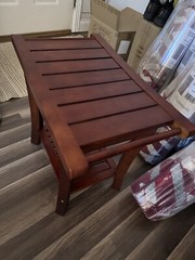 Fumingpal Wood Shower Bath Stool Chair Table Waterproof Indoor Outdoor Brand New