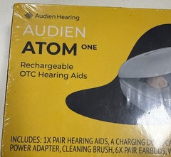 SEALED Audien Atom One OTC Hearing Aids Wireless – Rechargeable – Beige