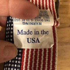 American Flag Adjustable Belt Made In USA By Skil Care, Red White Blue, 60”