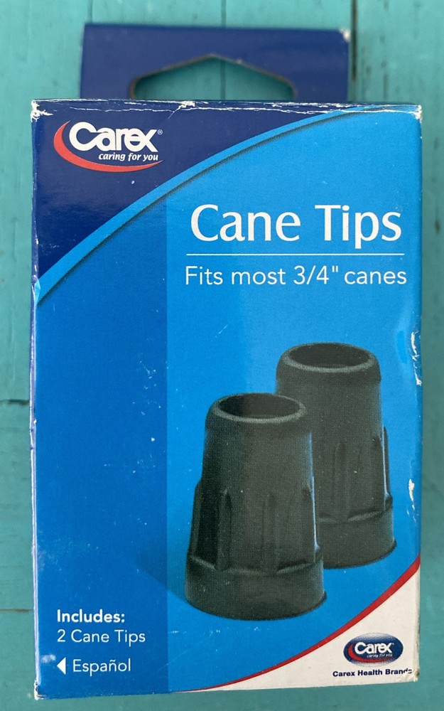 Carex Black Cane Tips 3/4″ Metal Reinforced , 1 Pair 2 Count (A718-00)