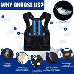 Posture Corrector for Women and Men – Adjustable Back Brace for Pain Relief – En