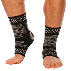 Copper Ankle Support Brace Compression Sleeve Foot Pain Relief Jogging Sprain HG