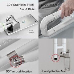 29.5 INCH Foldable Toilet Grab Bar Flip Up Grab Bar Handicap Arm Grab Bars To…