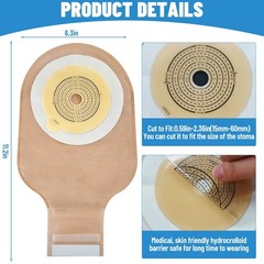 Ostomy Bags One Piece Drainable Pouches for Colostomy Ileostomy Stoma Care 22Pcs